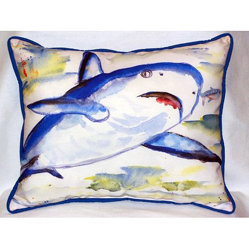 Betsy Drake HJ213 Shark Large Indoor & Outdoor Pillow 16 x 20 - Soft Decorative Throw Pillow for Couch, Bed, Patio & Poolside - Perfect for Home Decor, Living Room & Outdoor Relaxation