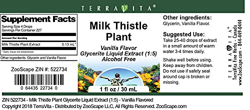 Terravita Milk Thistle Liquid Extract 1:5 - Vanilla Flavored (3 Pack, 1 oz Each) | Natural Liver Support & Detox Supplement | Perfect for Daily Wellness & Detox Routines