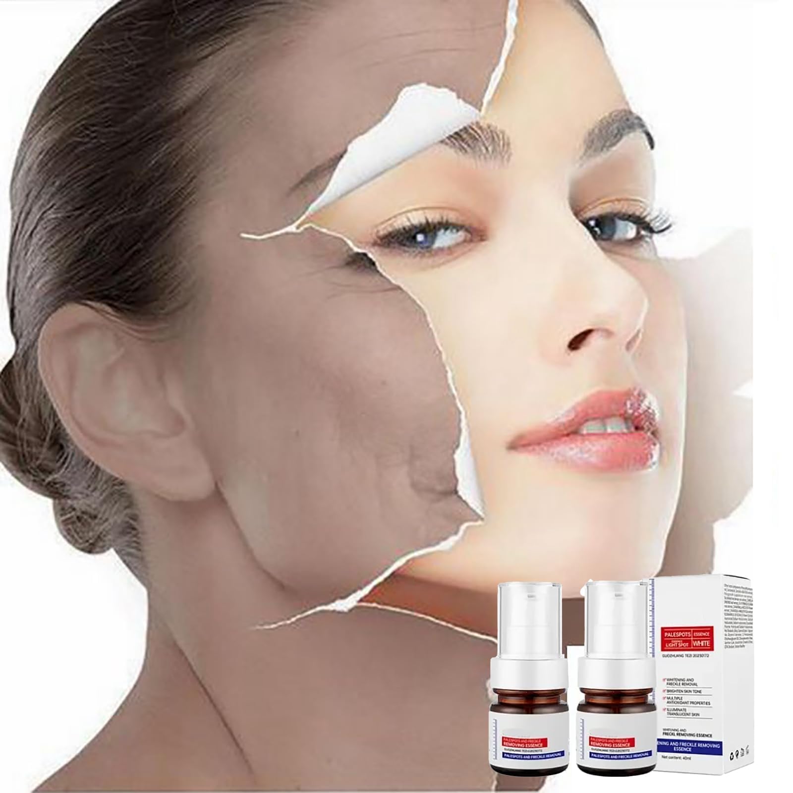 Korean Vitamin C Brightening Essence & Cream Set - Anti-Aging Face Serum with Hyaluronic Acid for Glowing Skin | Day & Night Skincare Routine for Dark Spots & Uneven Tone