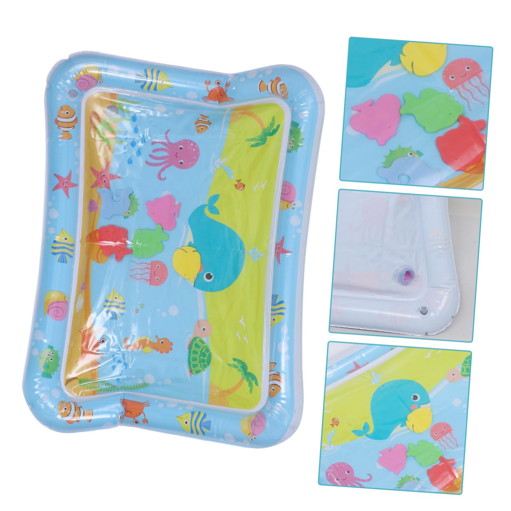 GREENADSCAPE Inflatable Water Play Mat - 1pc Blue Water Cushion for Tummy Time & Sensory Development | Non-Toxic Plastic Baby Activity Mat for Indoor/Outdoor Use