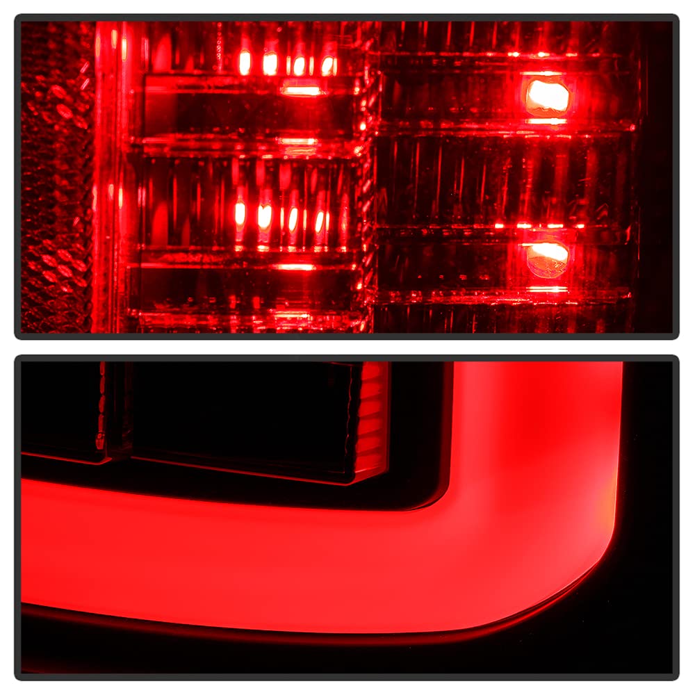 ACANII LED Tube Tail Lights Lamps Assembly - Compatible with 2010-2018 Dodge Ram 1500 2500 3500 Pickup Trucks (Black Edition) - Driver & Passenger Side Replacement - Enhance Visibility & Style for Night Driving & Off-Road Adventures