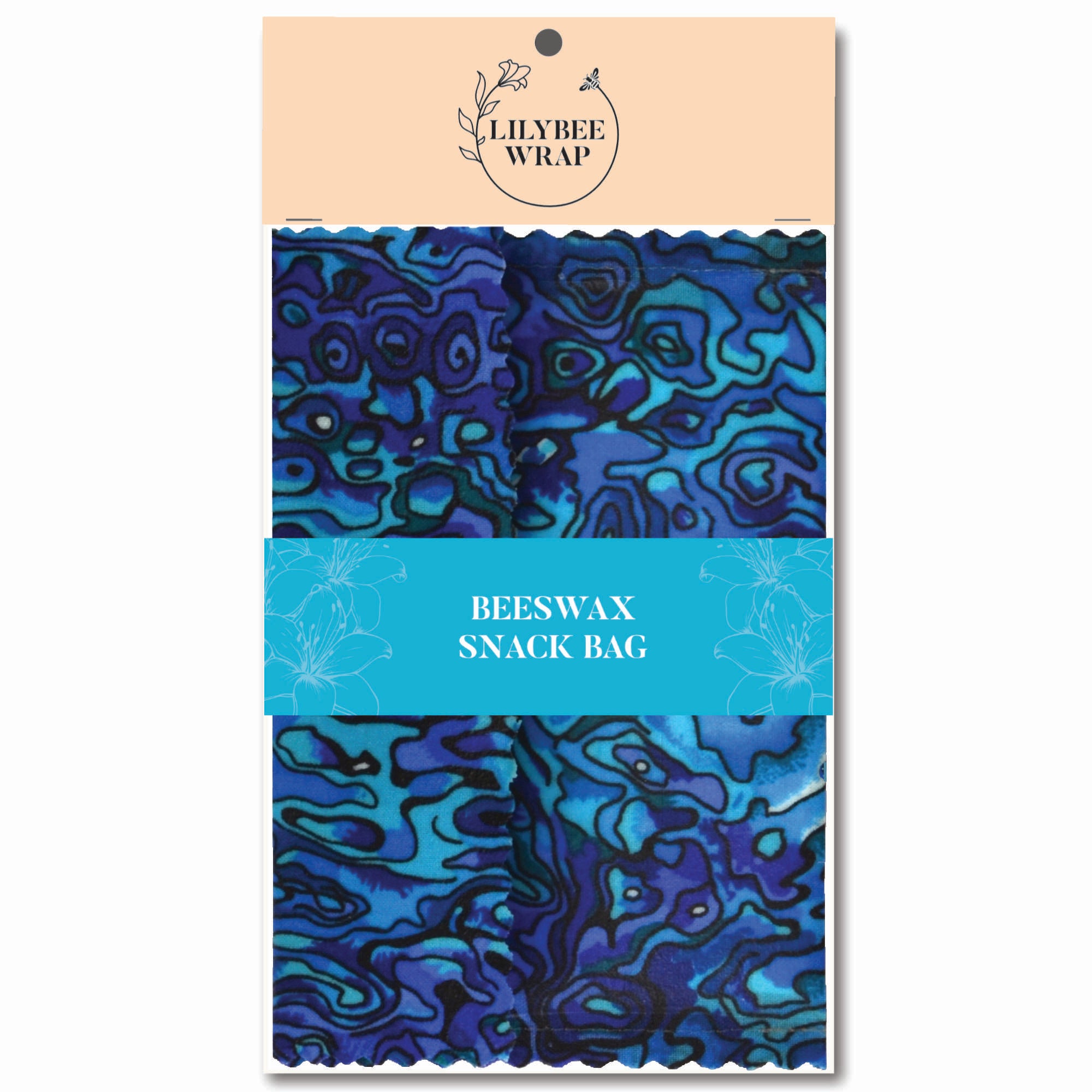 Eco-Friendly Beeswax Food Wraps - Reusable Sustainable Paua Blue Wax Wraps for Food Storage, Sandwich Wrapping & Fresh Produce Preservation | Plastic-Free Kitchen Essentials