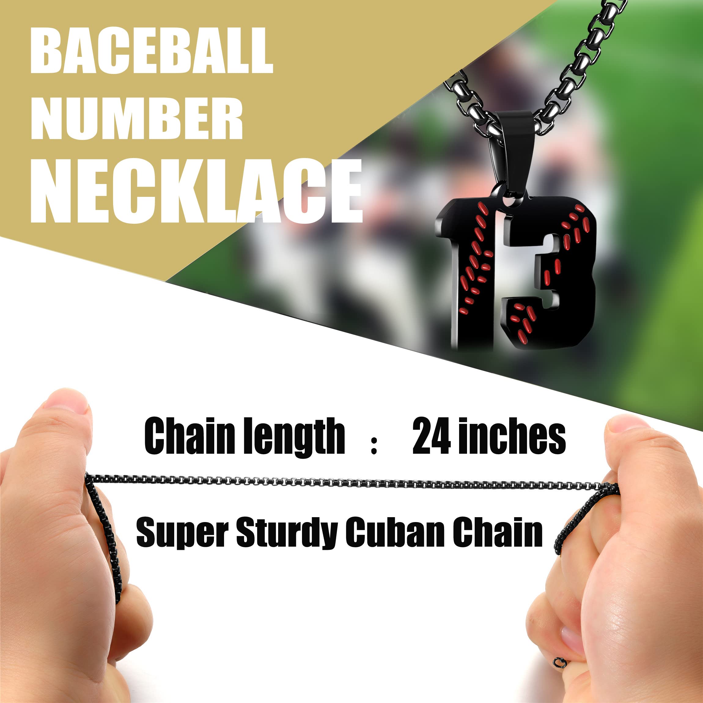 Custom Stainless Steel Baseball Jersey Number Necklace for Men & Boys - Personalized Sports Jewelry Gift for Athletes & Baseball Players | Perfect for Game Day, Training, Team Spirit & Everyday Wear | Great for Baseball Fans, Players & Sports Enthusiasts | Ideal for Gifts, Fan Events, and Sports Celebrations