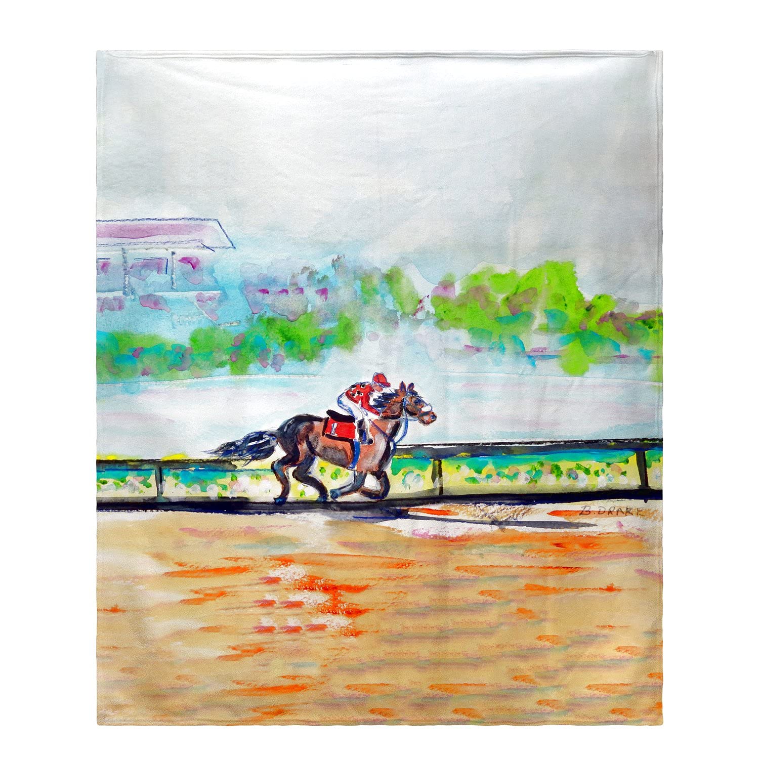 Cozy Betsy Drake Inside Track Fleece Throw Blanket - Ultra Soft Warm Sherpa Fleece for Couch, Bed & Travel - Perfect for Winter Nights, Movie Time & Gifts