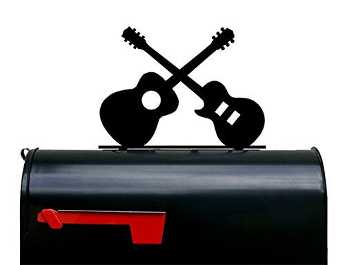 Acoustic & Electric Guitar Mailbox Topper - Handcrafted Wooden Plaque Sign for Outdoor Decoration | Perfect for Music Lovers & Home Garden Decor