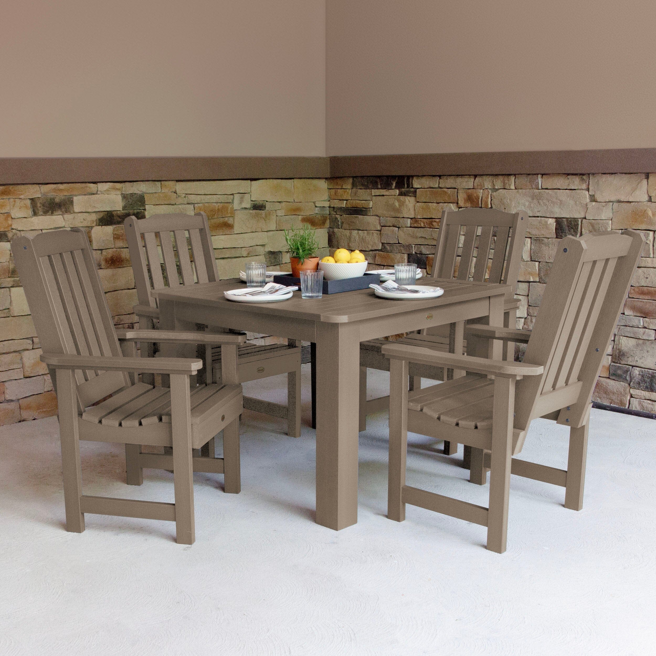 Lehigh 5-Piece Square Dining Set 42 x 42 Inches - Perfect for Small Spaces, Patios & Breakfast Nooks | Indoor/Outdoor Use