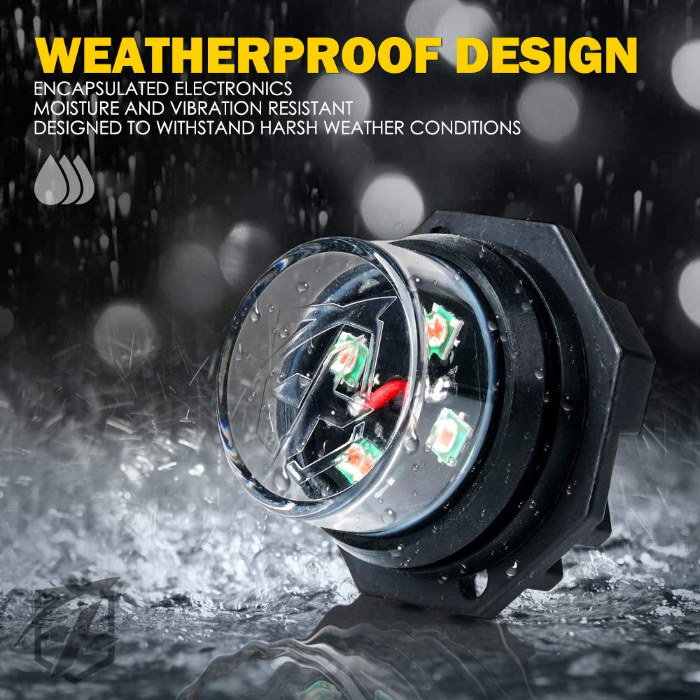 Xprite Amber LED Hideaway Strobe Lights Kit - 20 Flashing Patterns with Control Panel for Headlights, Taillights & Fog Lights | Universal Fit for Emergency Vehicles, Trucks, SUVs, Vans, UTVs & ATVs (8-Piece Set) - Perfect for Roadside Safety, Off-Road Adventures & Emergency Signaling