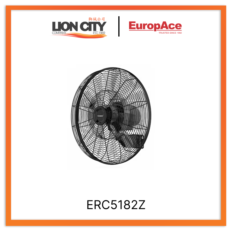 Europace ERC5182Z 18 Inch DC Wall Mount Circulator Fan - Energy Efficient & Quiet Cooling for Bedroom, Office, or Living Room