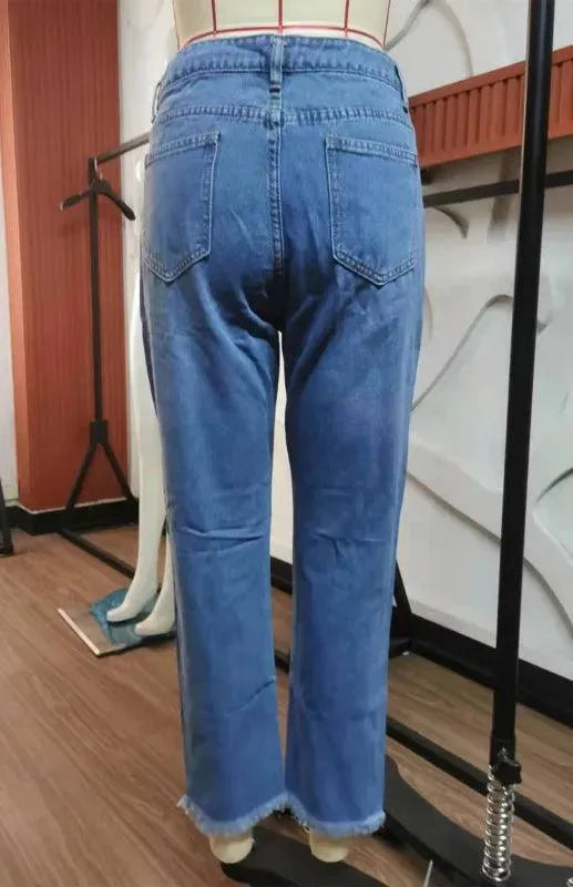 Women's Distressed Ripped Jeans High Waist Skinny Stretch Denim Pants - Perfect for Casual Outfits, Streetwear & Night Out Looks