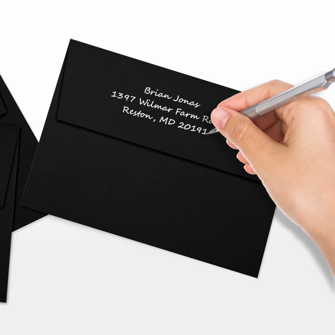 Premium LUXPAPER A7 Invitation Envelopes - 80 lb. Midnight Black Printable Envelopes for 5x7 Cards | Peel & Press Seal | 1000 Pack (5.25