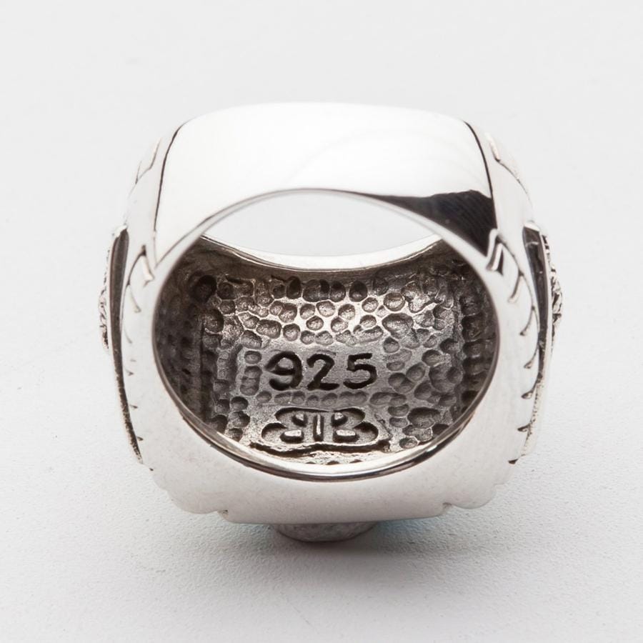 Authentic Turquoise Eagle Sterling Silver Ring for Men - Handcrafted Native American Jewelry for Gifts, Weddings & Special Occasions