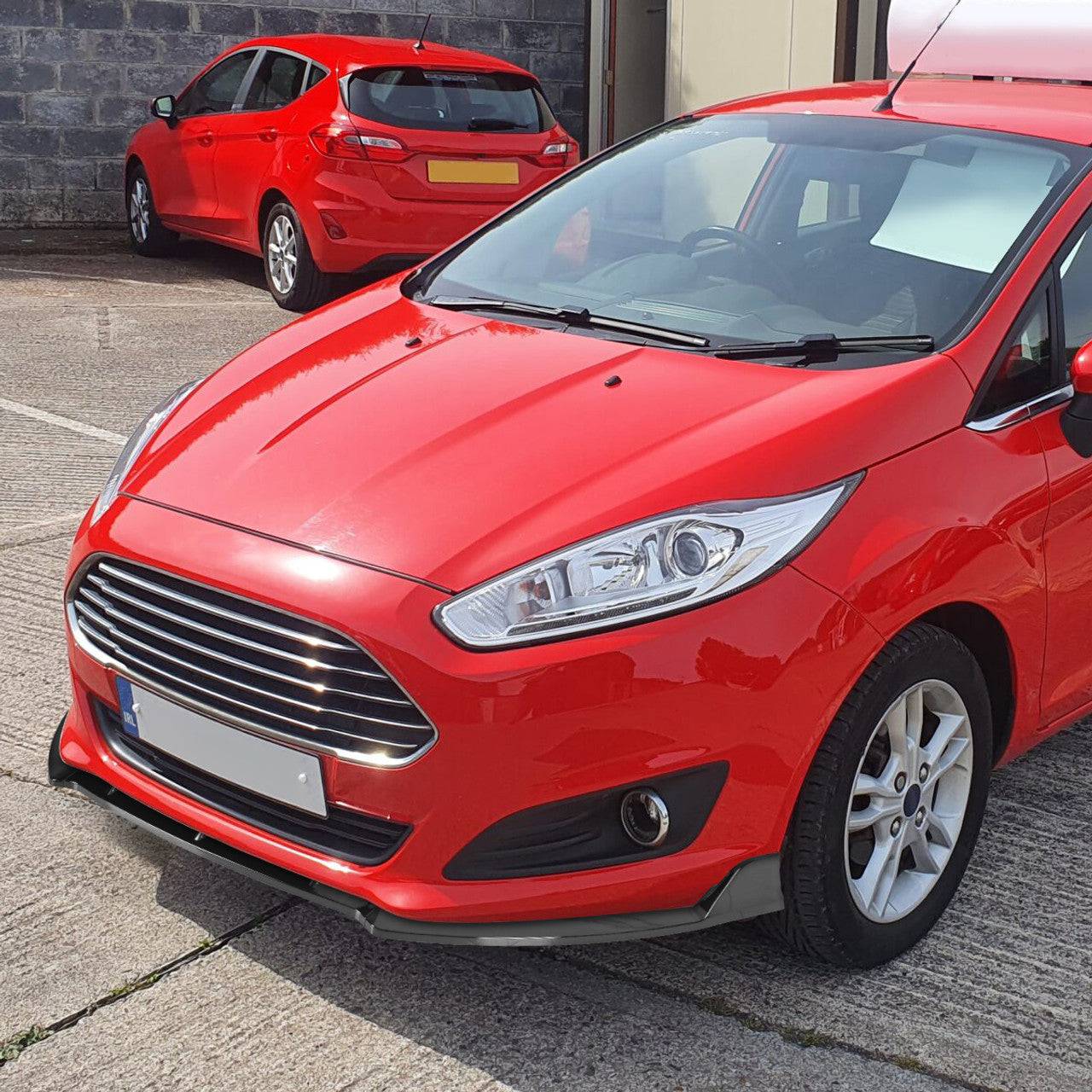 2014-2019 Ford Fiesta S/SE/Titanium Glossy Black Front Bumper Lip Splitter Kit (3PC) - Upgrade Your Ride's Style & Aerodynamics for Street Racing & Car Shows