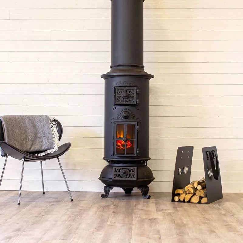 Westbo Classic Black Electric Cast Iron Fireplace - Cozy Indoor Heating for Living Rooms & Bedrooms