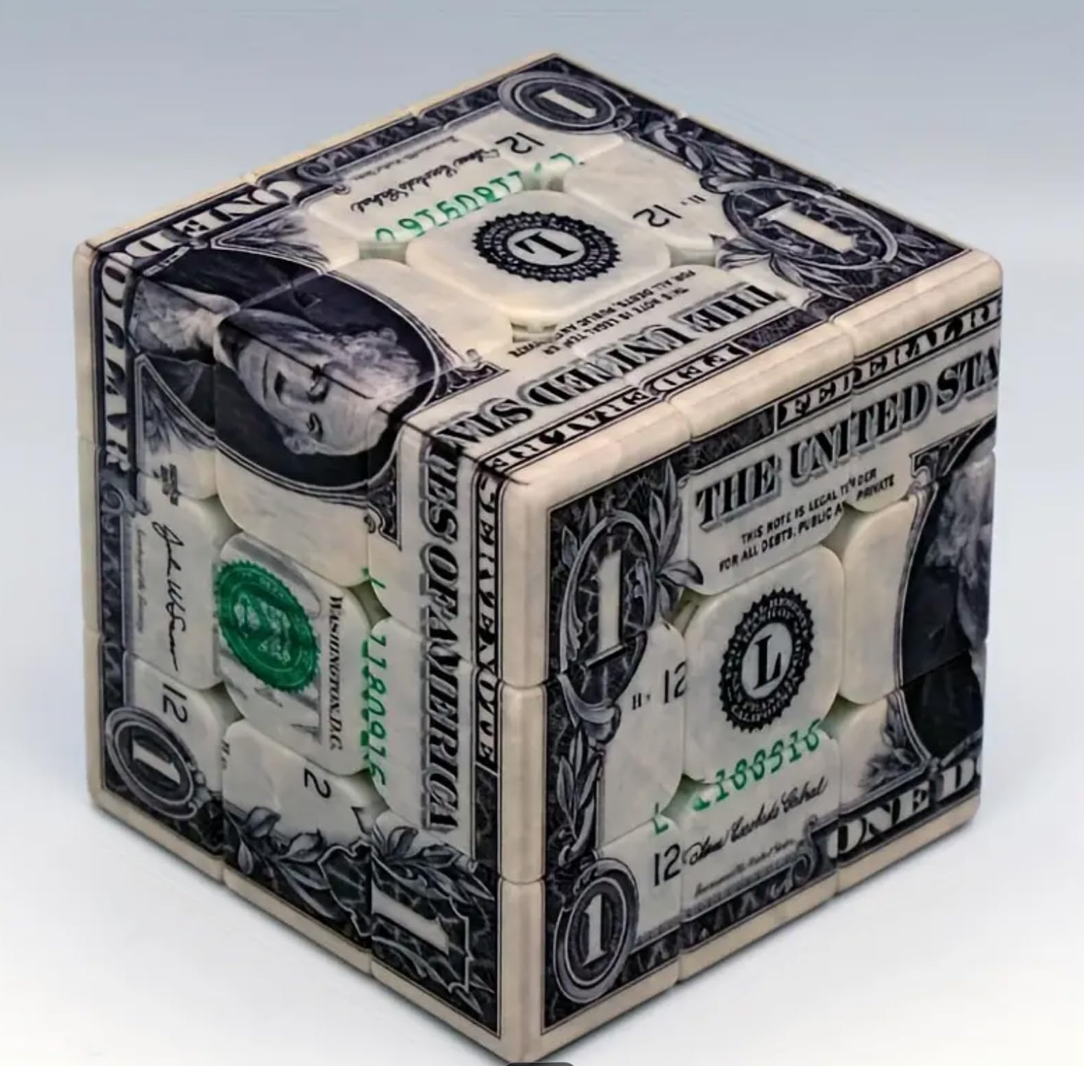 3x3 Speed Cube with Dollar Bill Pattern - Fast Turning Magic Cube Puzzle for Teens & Adults - 5.6cm/2.2