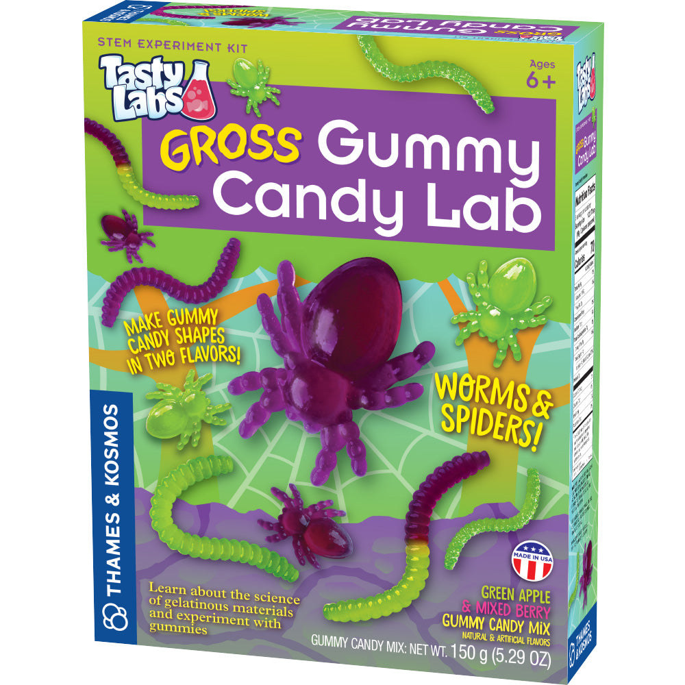 Gross Gummy Candy Lab Kit - DIY Creepy Worms & Spiders Gummy Treats for Kids - Fun Science Experiment & Halloween Party Activity