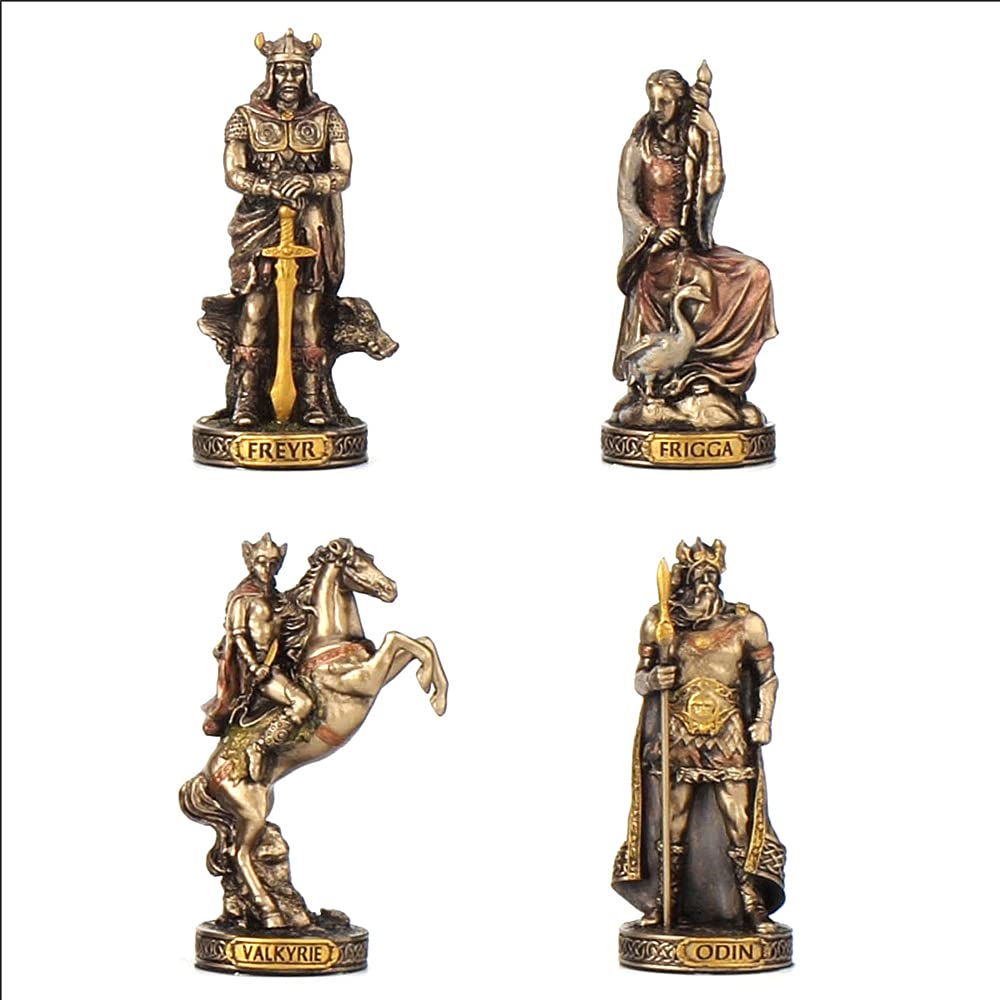 Veronese Design Norse Gods Resin Figurines - Hand Painted Bronzed Viking Statue Collection for Home Decor, Office Display & Gift Giving