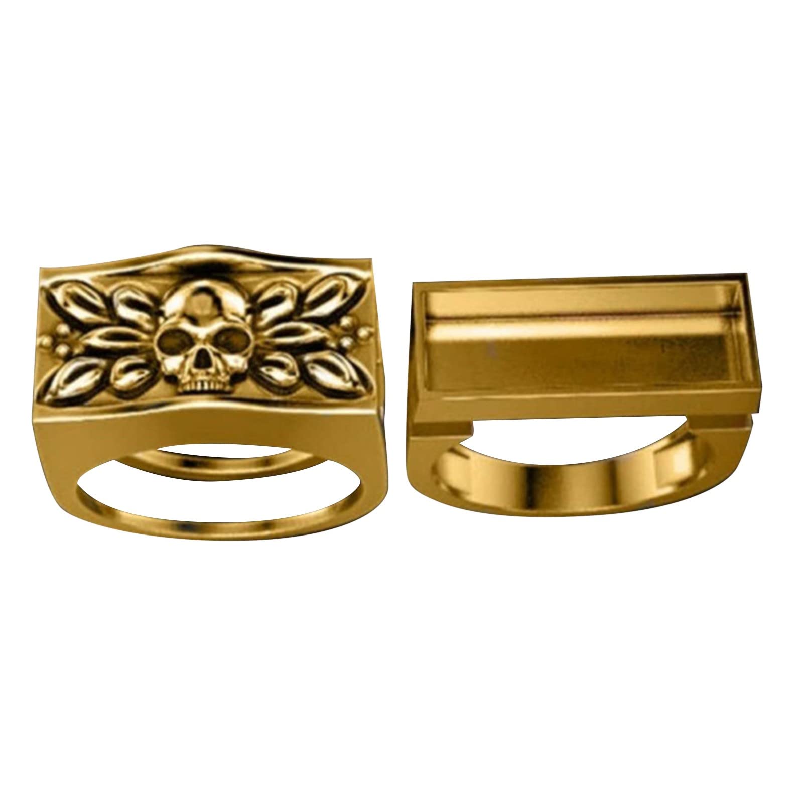 Gemstone Rings for Women - Stylish Punk & Suit Jewelry - Detachable Cover Head Design - Size 10.5 - Perfect for Parties, Weddings & Everyday Fashion