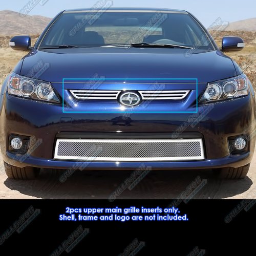 APS Compatible with Scion TC 2011-2013 Main Upper Stainless Steel Chrome Mesh Front Grill Grille Insert T76849T - Perfect for Car Customization & Replacement Parts