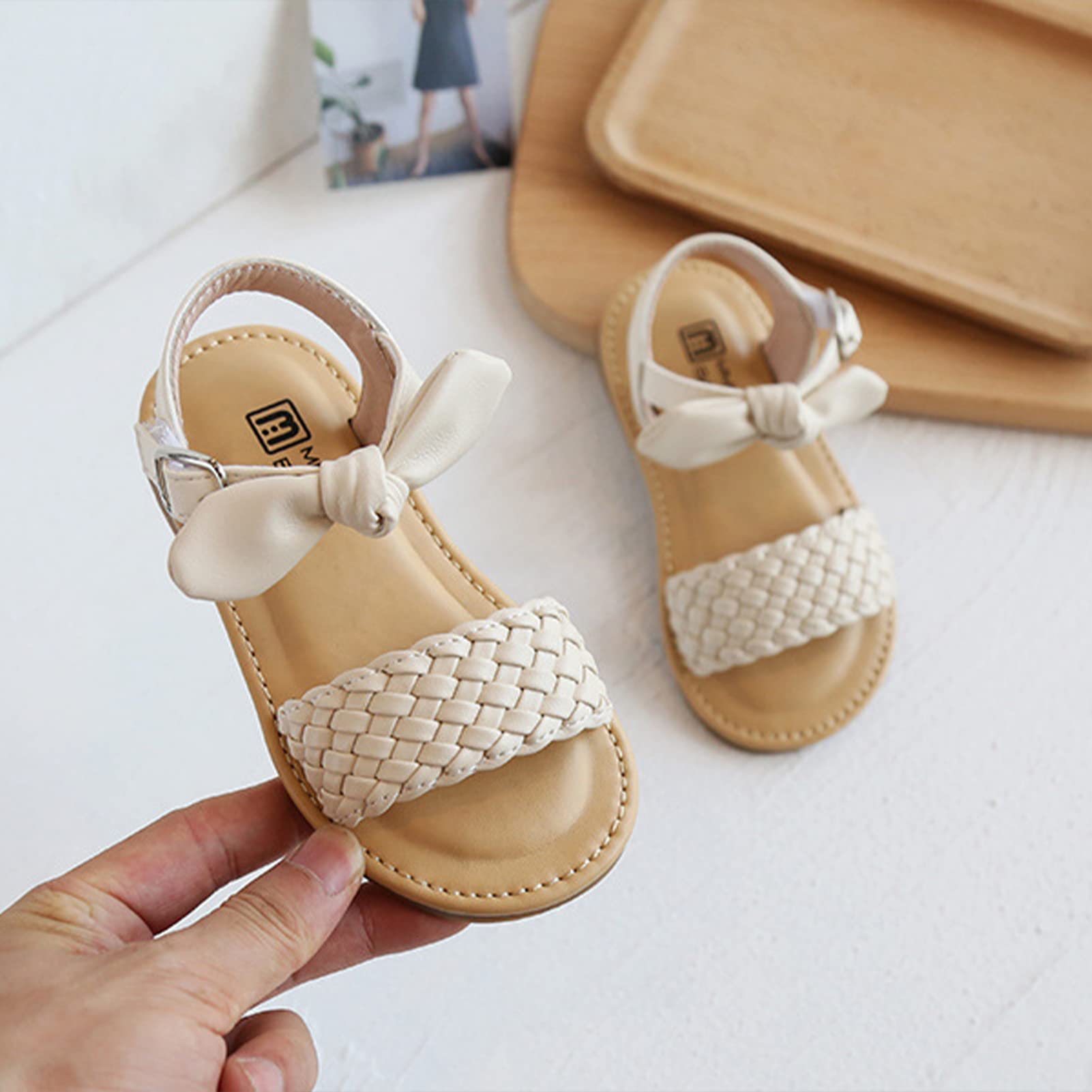 SEAUR Girls & Boys Toddler Sandals - Soft PU Leather Summer Flat Sandals for Kids - Perfect for Outdoor Play, Beach & Casual Wear