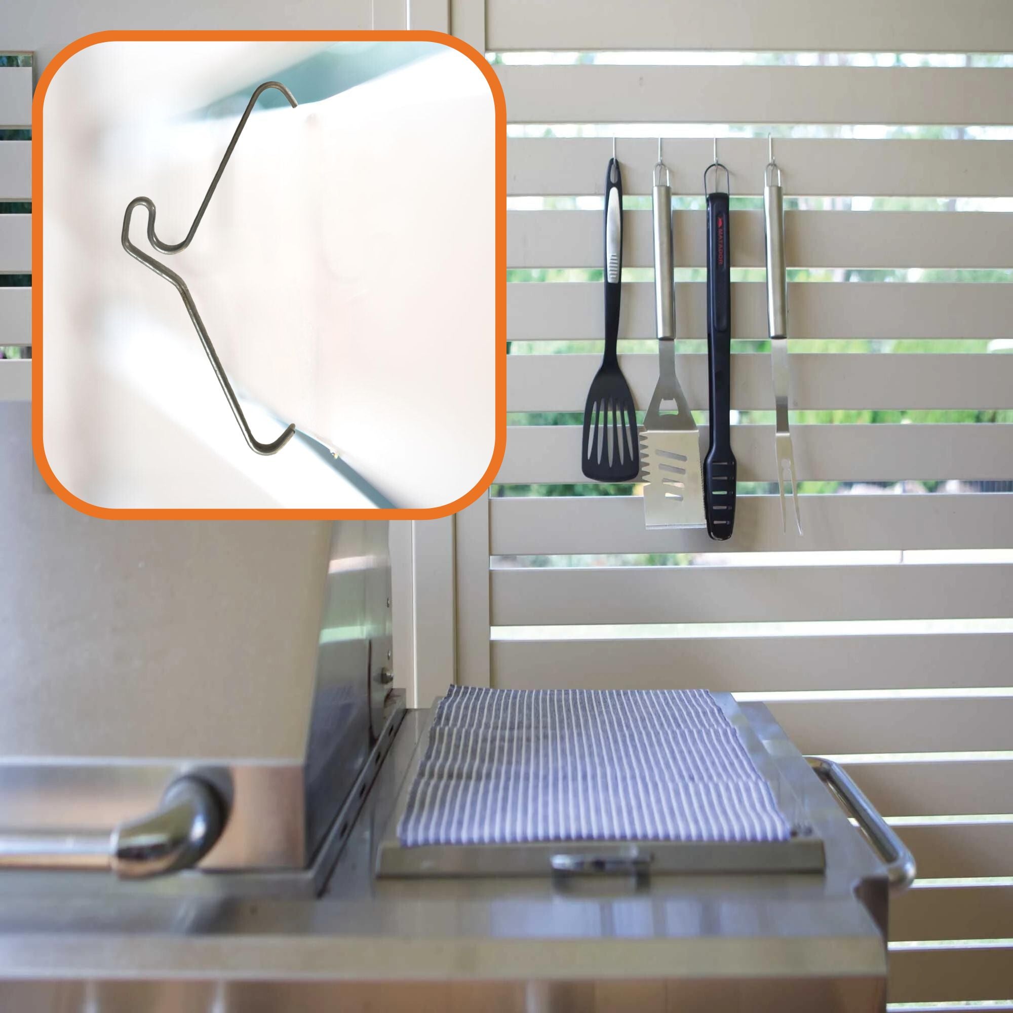 10 Pack 155-165mm (6-6.5 Inch) Heavy Duty Brick Hooks - Wall Mount Clips for Hanging Pictures, Plants, Mirrors & Decor - Perfect for Indoor & Outdoor Use