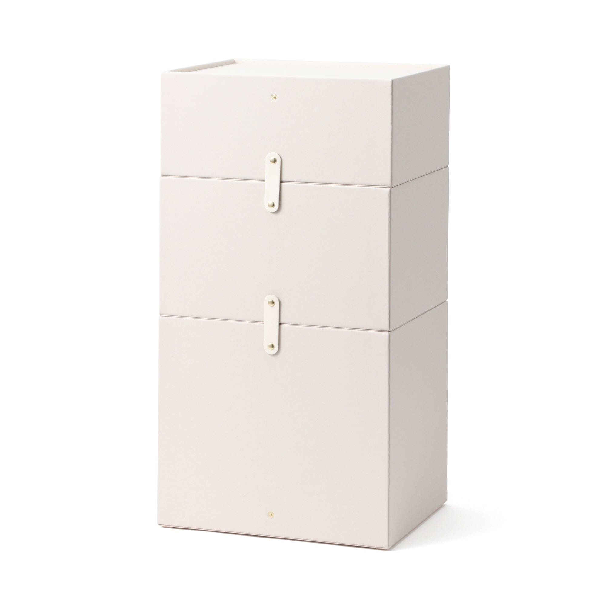 Embossed Stacking Drawer Organizer - Large Ivory Storage Box for Closet, Bathroom & Office Organization | Perfect for Jewelry, Makeup & Small Items