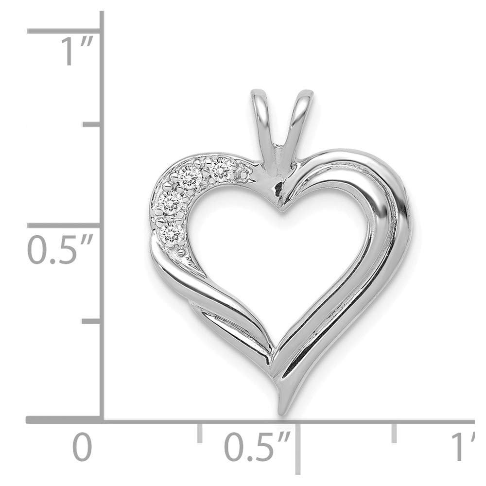 14K White Gold Diamond Heart Pendant Necklace for Women - Aa Quality Fancy Jewelry Gift for Valentine's Day, Anniversary & Special Occasions