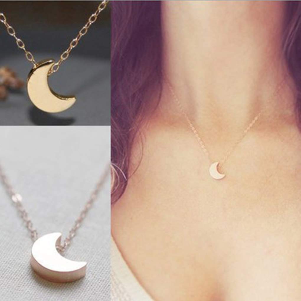 Yalice Dainty Moon Crescent Necklace - Minimalist Choker Chain Jewelry for Women & Girls - Perfect for Everyday Wear, Date Nights & Gifts