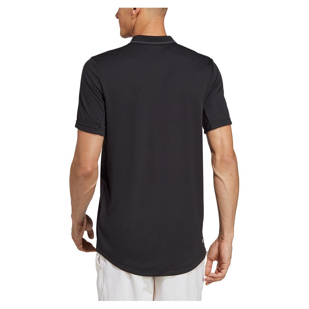 Premium Men's Club Pique Tennis Polo Shirt - Breathable & Moisture-Wicking - Black - Perfect for Tennis, Golf & Casual Wear
