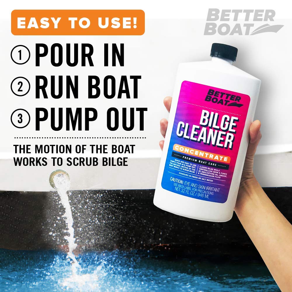 Premium Marine Bilge Cleaner Concentrate - Heavy Duty Boat Degreaser for Oil, Grease & Fuel Removal | Best Fiberglass Boat Soap & Maintenance Cleaner | Ideal for Bilge Cleaning, Engine Rooms & Marine Surface Care