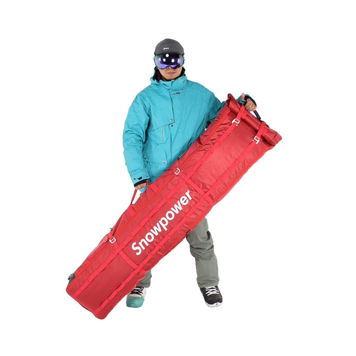 Waterproof Adjustable Ski & Snowboard Wheel Bag - Fully Padded Sport Tent for Travel & Storage | Perfect for Winter Sports Equipment Protection & Transportation