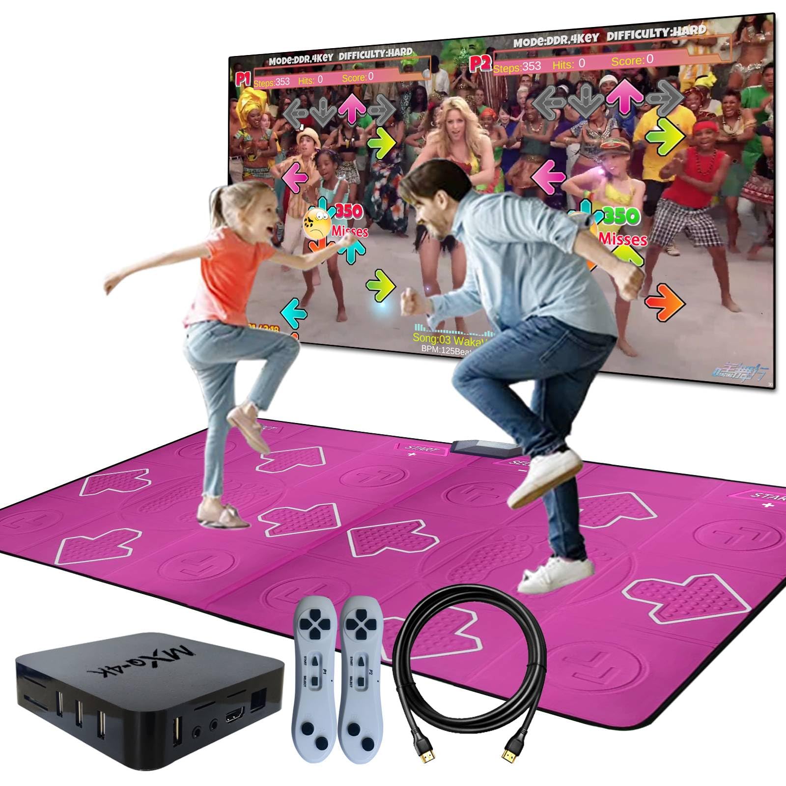 Wireless Dance Mat for Kids & Adults - Double Player TV Dance Pad Game, Interactive Exercise Mat for Family Fun - Perfect Gift for Boys & Girls (Red) - Ideal for Home Fitness, Parties & Indoor Entertainment