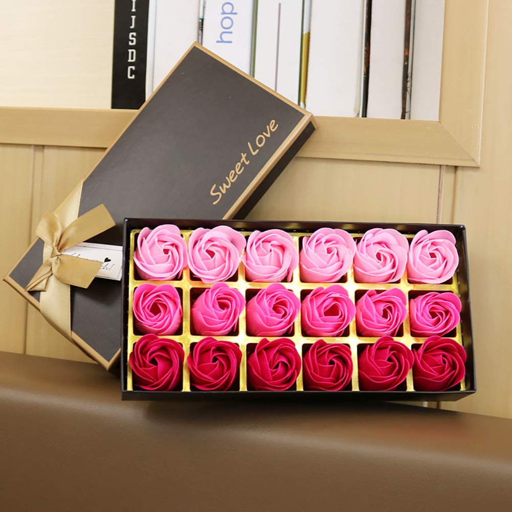 18PCS Scented Soap Roses with Essential Oils - Floral Fragrance Handmade Soap Flowers for Anniversary, Birthday, Wedding & Valentine's Gifts - Perfect for Romantic Decor, Bathroom Luxury & Thoughtful Present Box