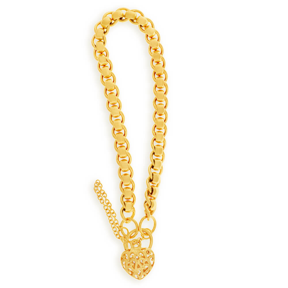 9ct Yellow Gold Copper Filled Roller Bracelet for Women - Elegant Adjustable Charm Bracelet for Everyday Wear, Gift Giving & Special Occasions