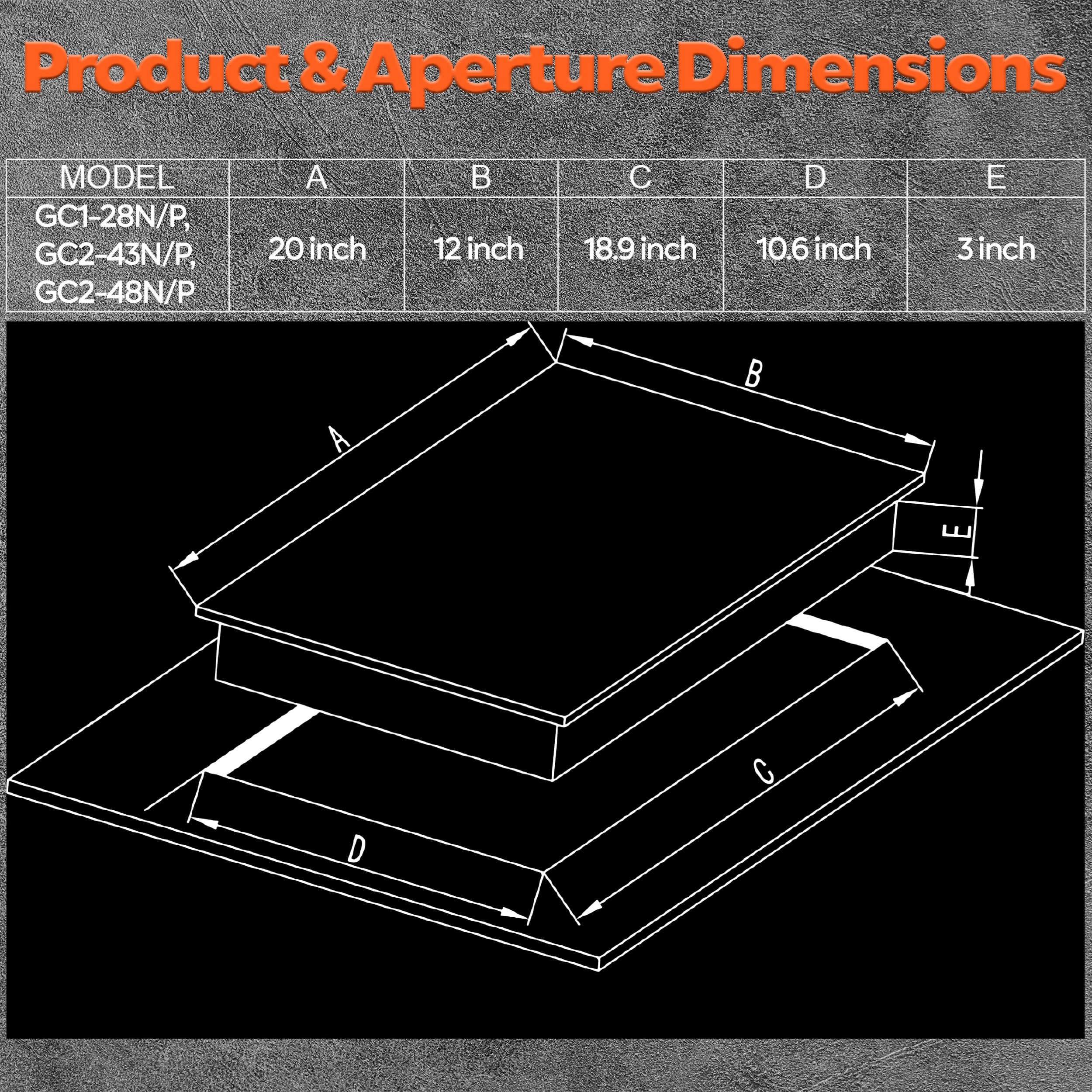 Ramblewood GC2-48P 2-Burner Propane Gas Cooktop - ETL Safety Certified for Outdoor Camping, RV Kitchen & Home Use