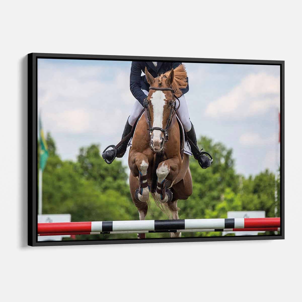 Beige Horse Riding Wall Art Canvas Print - Equestrian Decor for Living Room, Bedroom & Office - Premium Home Decor 9276