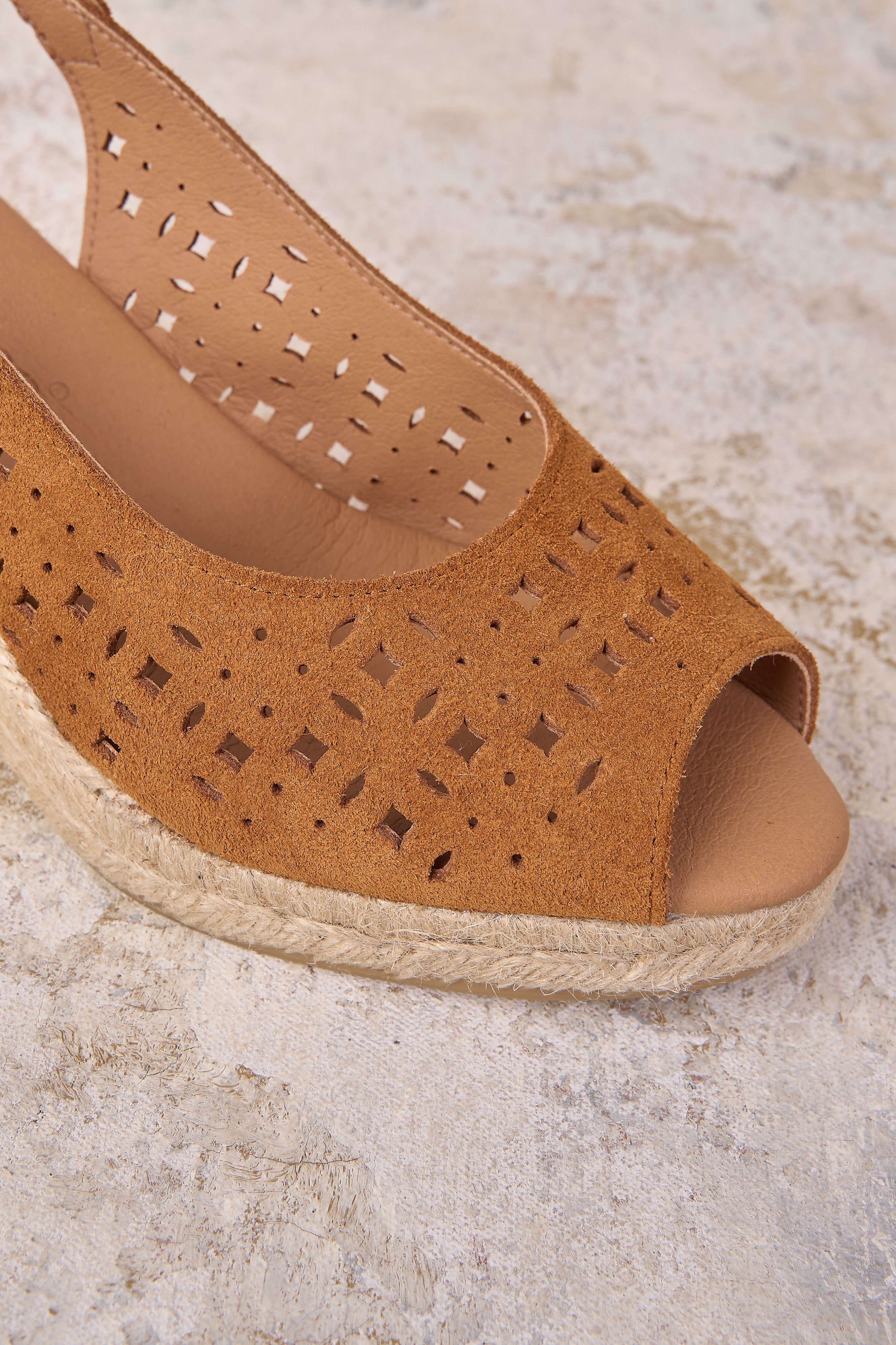 Tamara Cutout Espadrille Sandals - Women's Tan Summer Wedge Shoes for Beach, Vacation & Casual Outfits