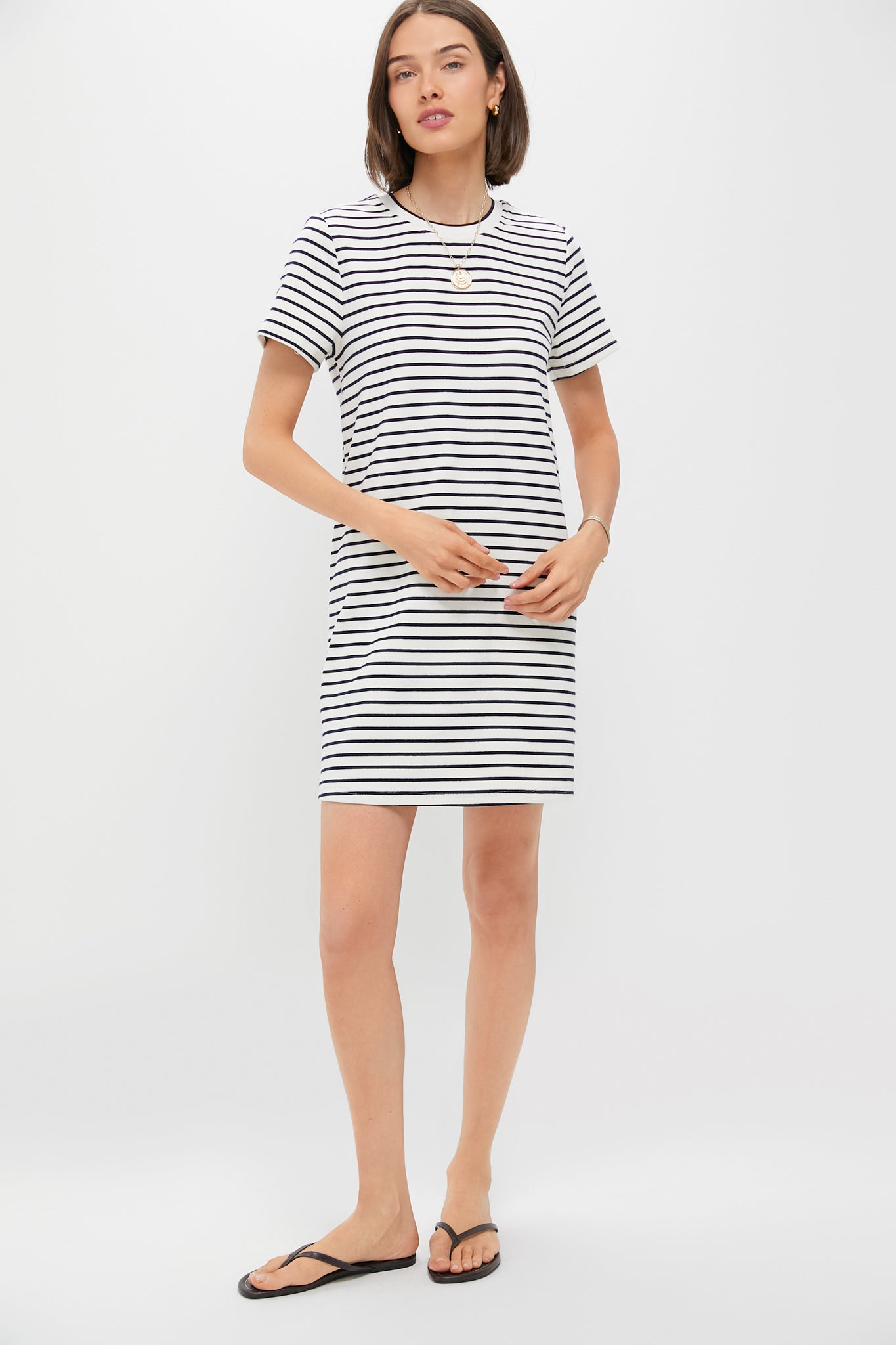 Blue Stripe Aimee Mini Dress for Women - Flowy Summer Casual Dress with Pockets | Perfect for Beach Vacations, Date Nights & Brunch Outings