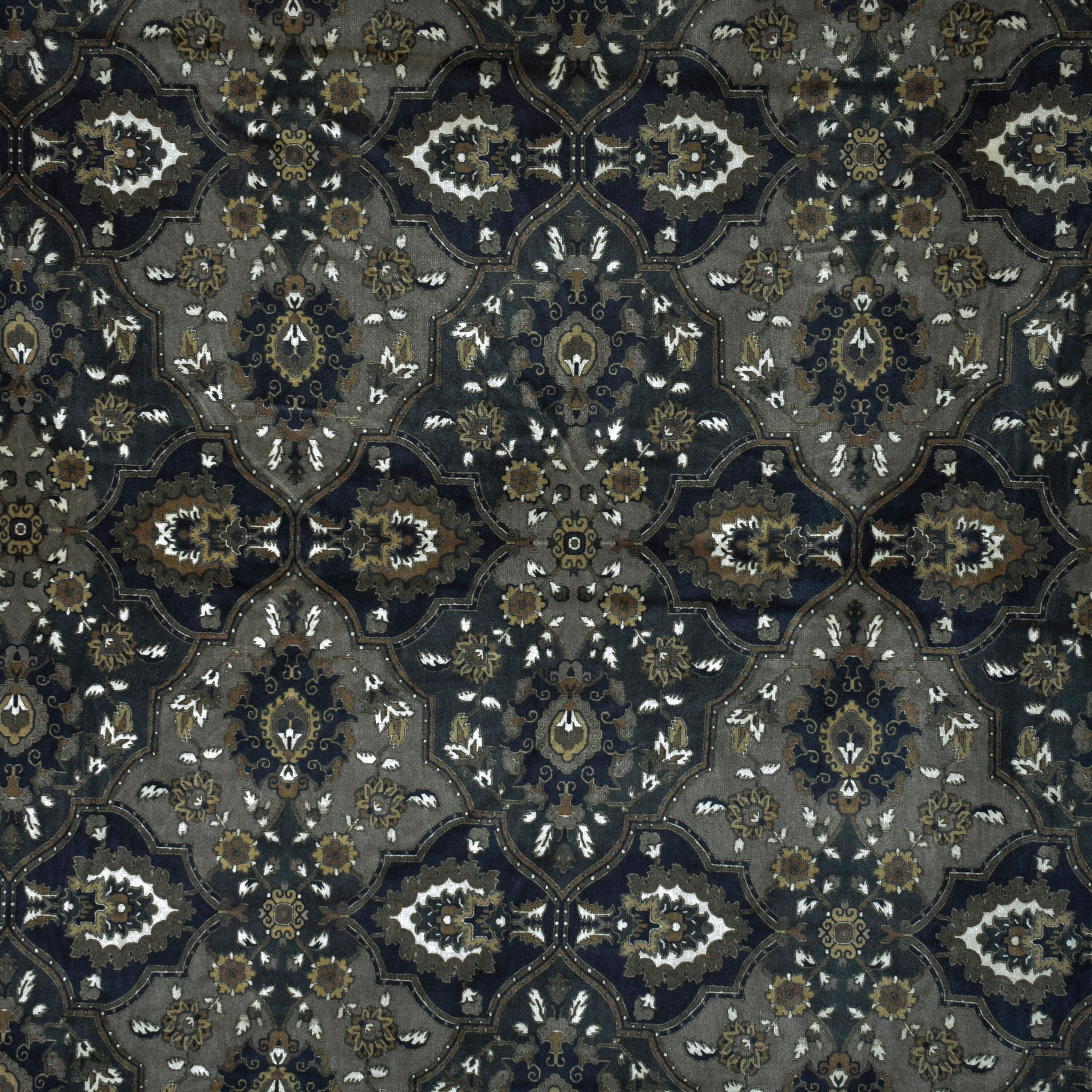 Arabic Black Abstract Digital Printed Velvet Curtain Panels - Luxurious Window Drapes for Living Room, Bedroom & Home Decor