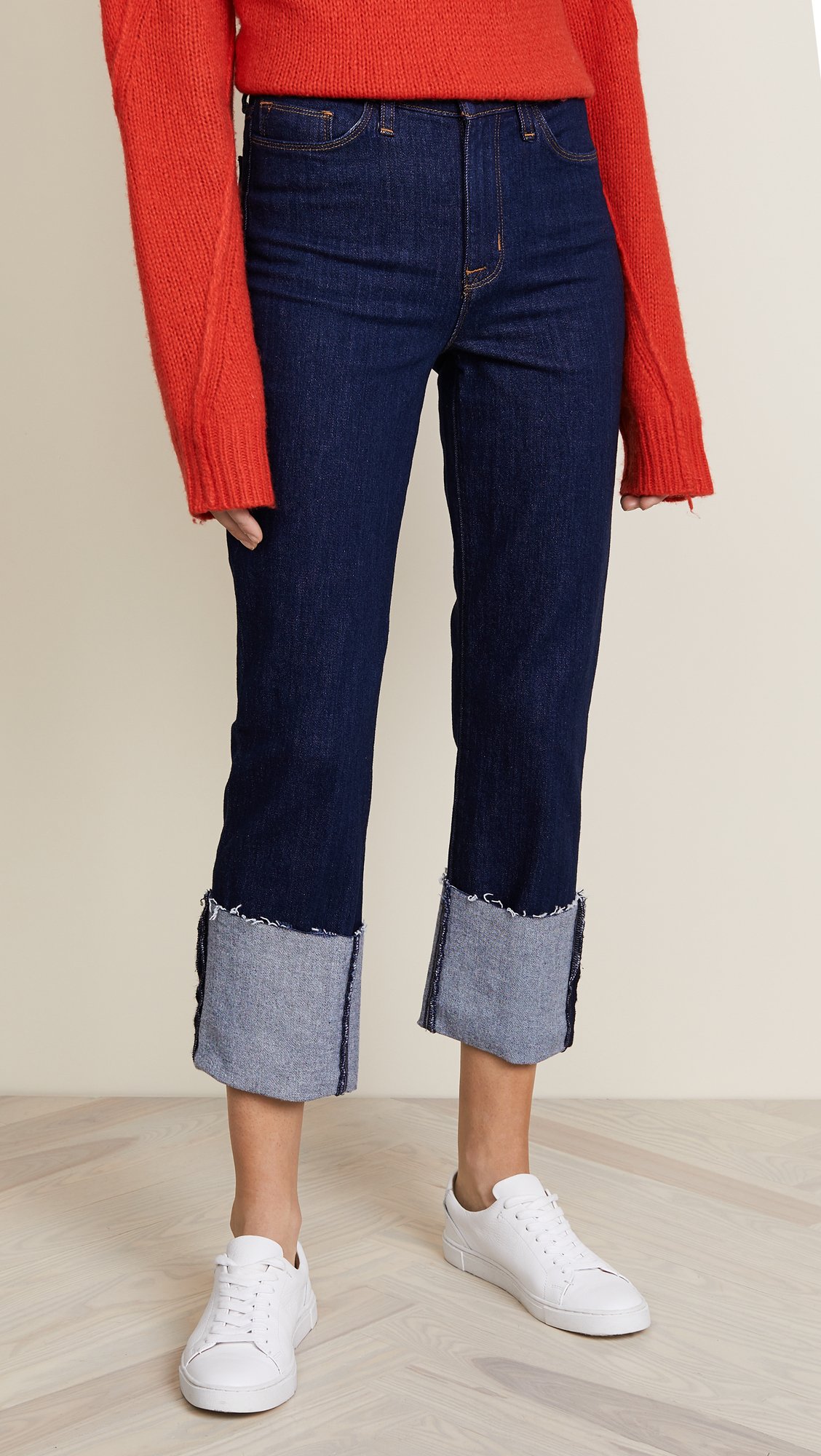 HUDSON Women's High Rise Zoeey Straight Cuffed Crop Jeans - Revive Wash, Size 24 | Comfortable & Stylish for Casual Wear, Office Outfits & Weekend Looks