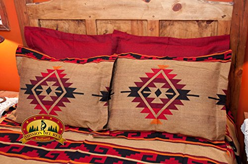 Western Ranch Blanket Bedspread - Yavapai Pattern Queen Size Southwestern Throw for Bed, Couch & Outdoor Use - Cozy Warm Decor for Cabin, RV & Camping