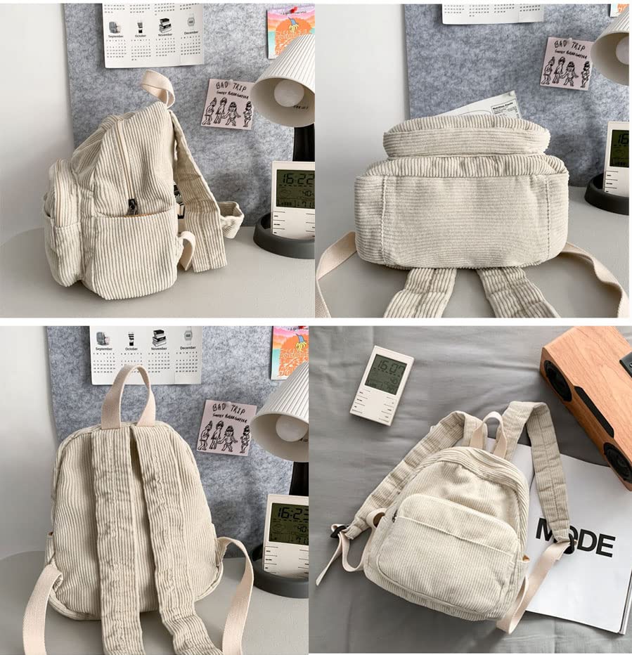GGOOB Small Cute Mini Backpack Purse for Women - Aesthetic Corduroy Tiny Bookbag - Perfect for Travel, School & Everyday Use
