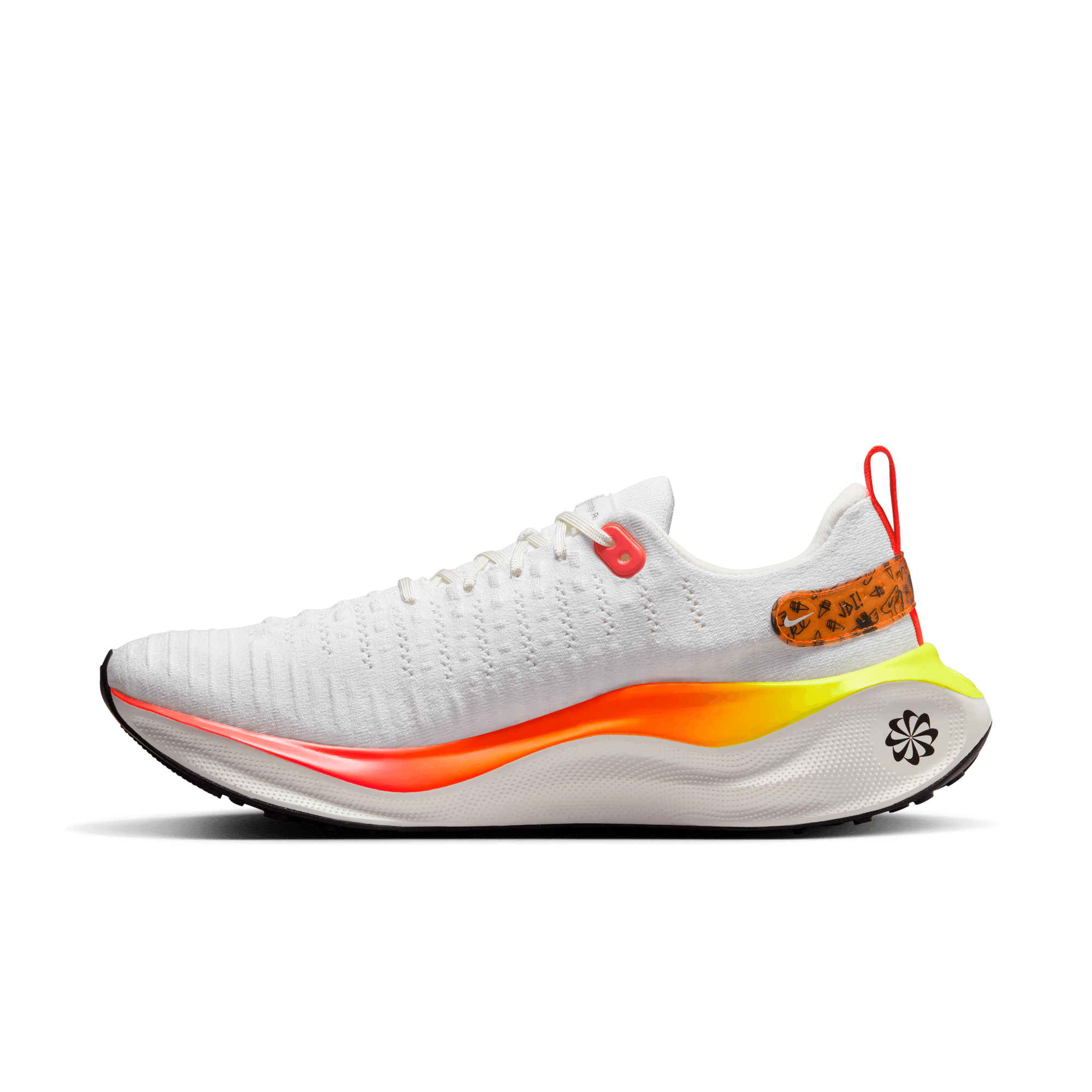 Nike Men's InfinityRN 4 Running Shoes - White/Black/Bright Crimson/Total Orange - Lightweight Cushioned for Long-Distance Running & Gym Workouts