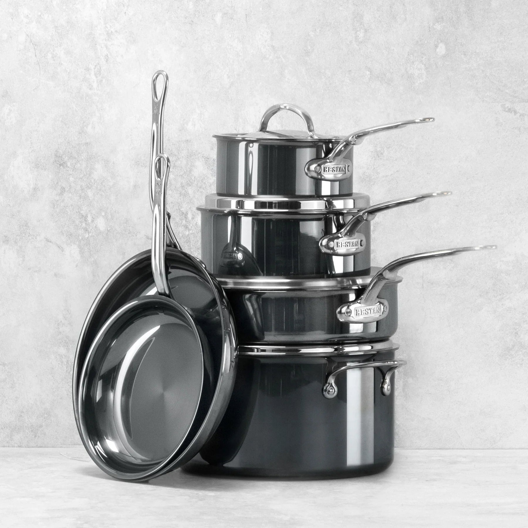 Hestan NanoBond Titanium 10-Piece Nonstick Cookware Set - Professional Kitchen Essentials for Frying, Sautéing & Boiling