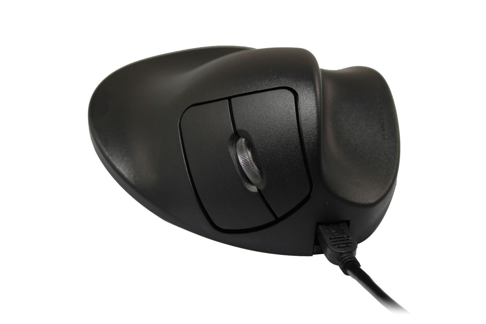 Ergonomic HandShoe M2WB Wired Mouse - Medium Size, Right-Handed, Black - Perfect for Office Work, Gaming & Long Computer Sessions