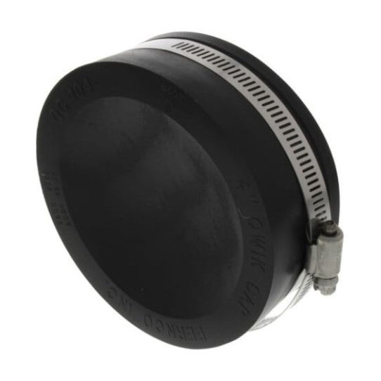 Fernco QC 104 4-Inch Quik Cap - PVC Pipe End Cap for Plumbing & Drainage Systems - Perfect for Sewer, Waste & Vent Pipe Protection