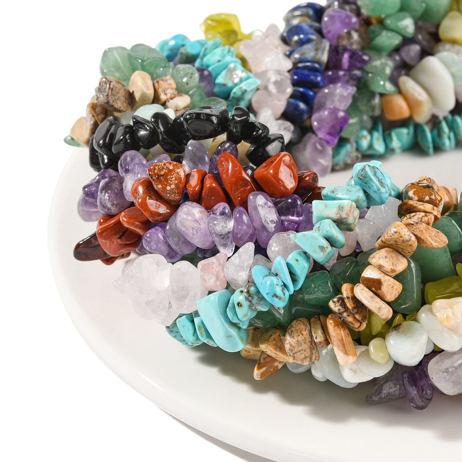 KitBeads 200-230pcs Natural Turquoise & Green Howlite Chip Beads for Jewelry Making - DIY Bracelets, Necklaces, Earrings & Boho Crafts