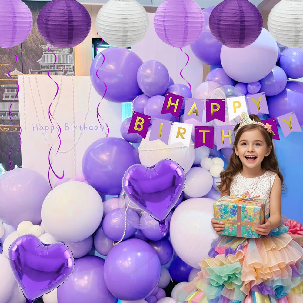 36th Birthday Party Decorations Set - Purple Happy Birthday Banner, Sash, Cake Topper, Number 36, Confetti & Balloons for 36 Years Old Celebration - Perfect for Adult Birthday Parties, Milestone Events & Surprise Decorations