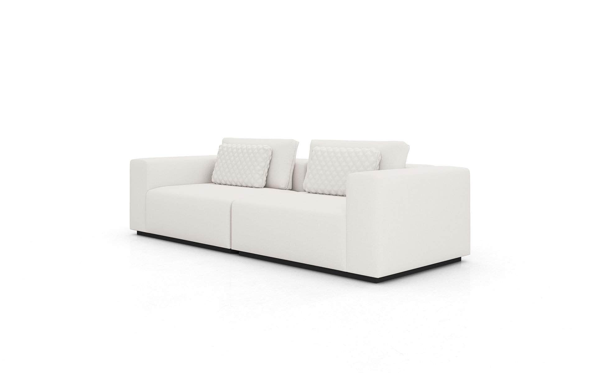 Spruce Modular Loveseat in Chalk Fabric - Modern 2-Seater Sofa for Small Spaces | Perfect for Apartments, Living Rooms & Cozy Corners