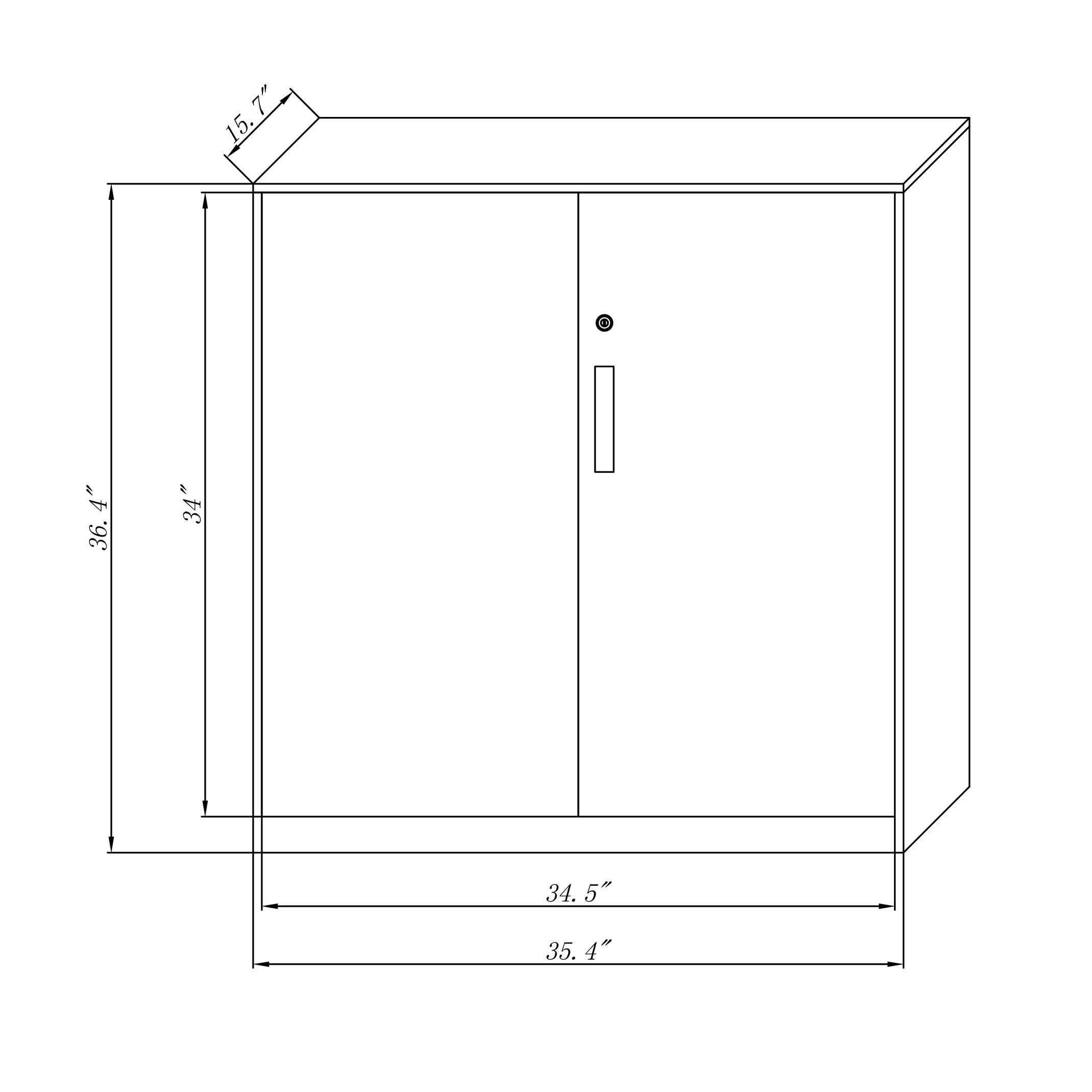 Metal Office File Cabinet with Locking Door - 36.4