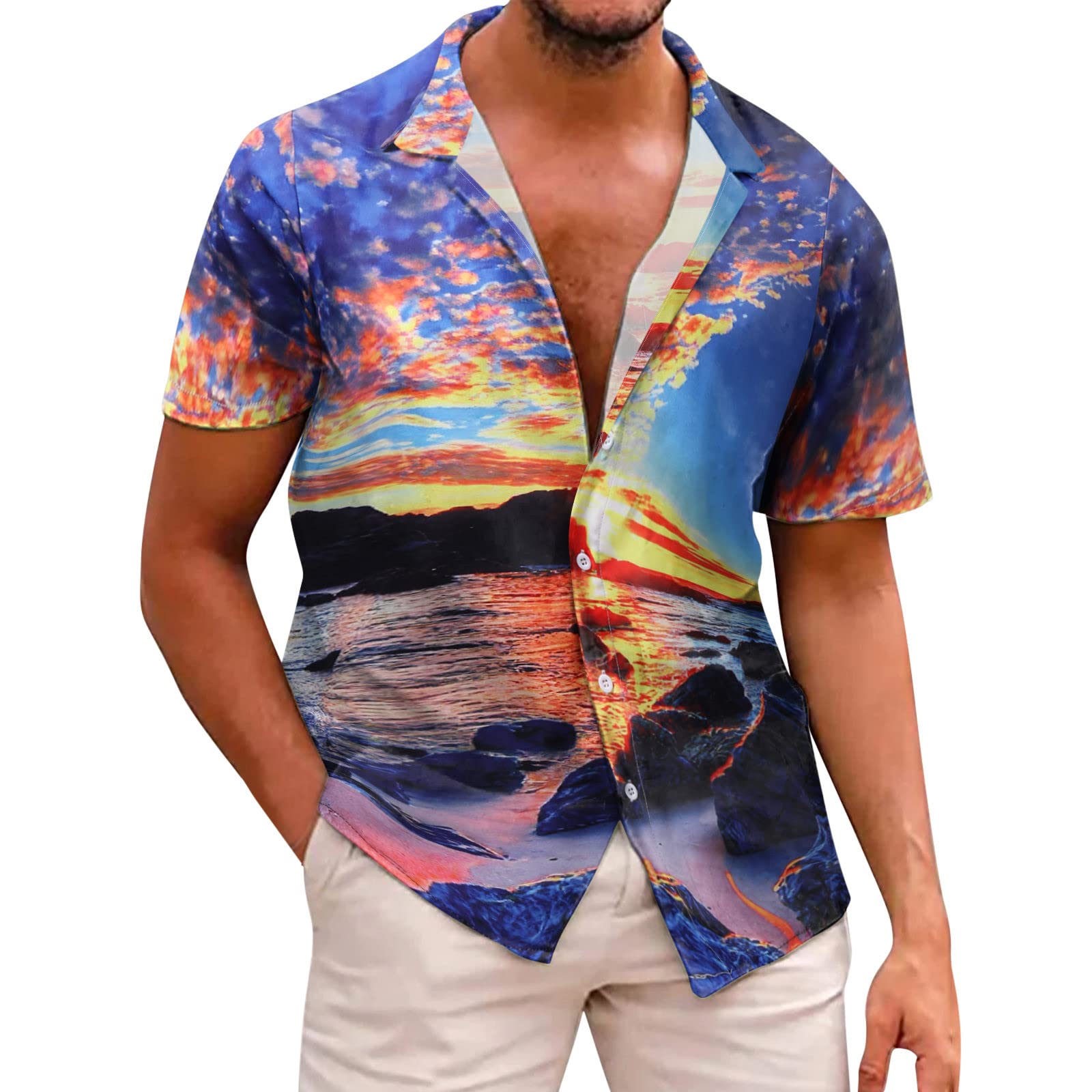 Xiloccer Men's Short Sleeve Button Down Dress Shirts - Stylish Casual & Beach Wear for Summer Outfits | Perfect for Office, Vacation & Outdoor Activities